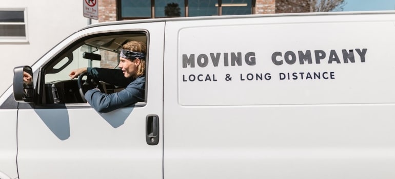 a mover in a van 