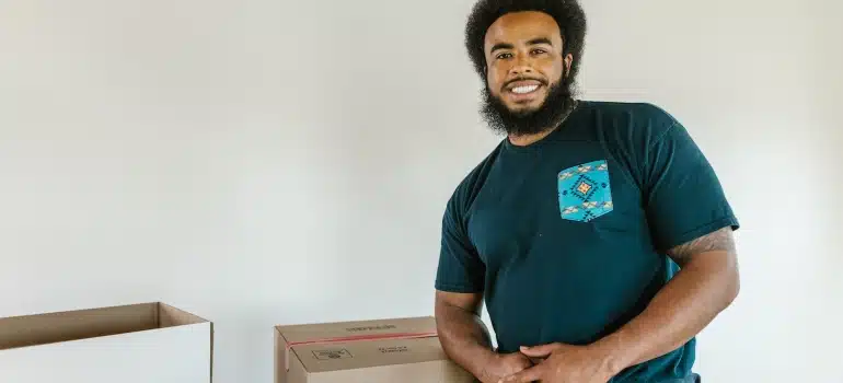 a mover smiling 