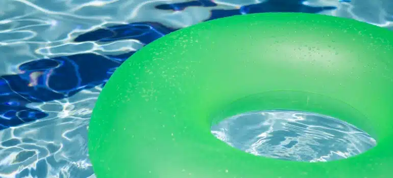 green inflatable floatie
