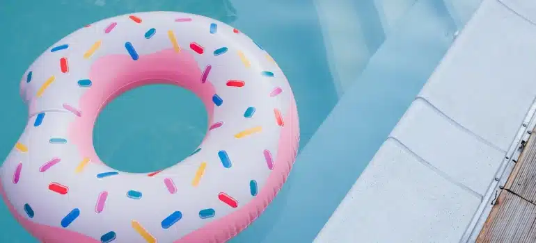 inflatable floater in the swimming pool