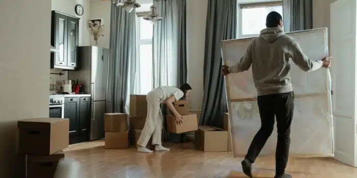 a couple unpacking