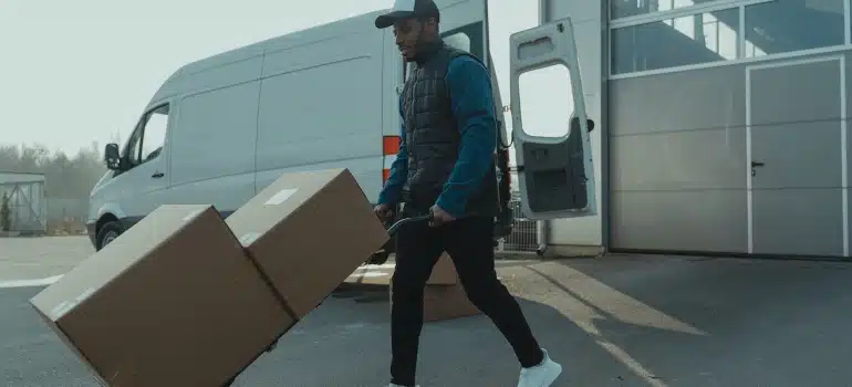 a man using a dolly
