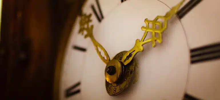 Close-Up of an Antique Clock Face with Roman Numerals