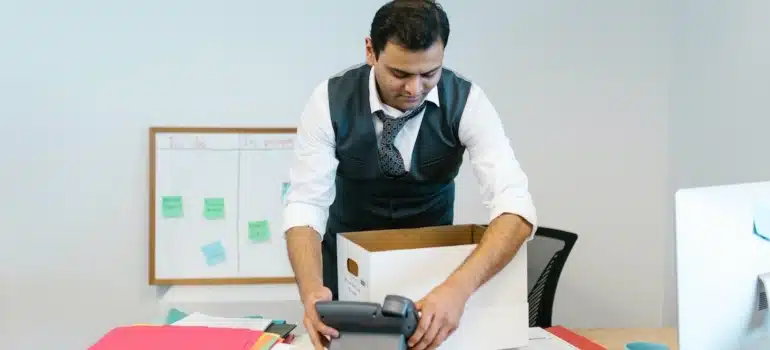 a man packing