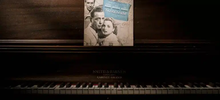 antique photo on an antique piano