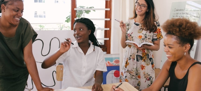 people developing marketing strategy for moving a makeup slaon