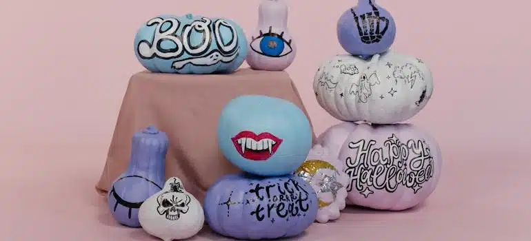 Painted Pumpkins and Butternut Squash