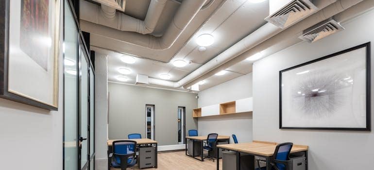 visible ducts in an office