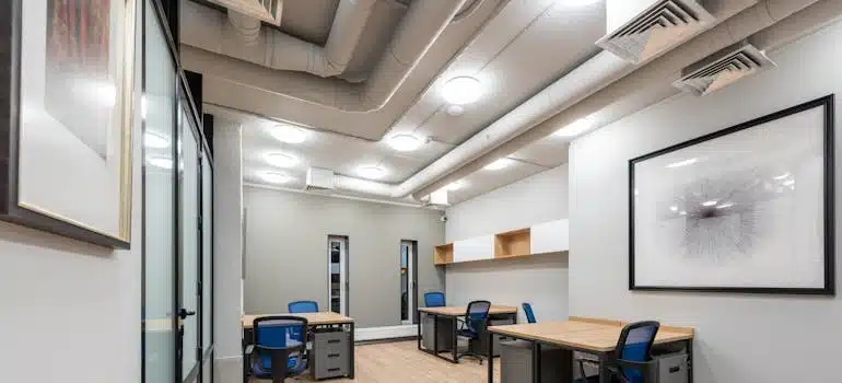 visible ducts in an office