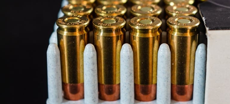 Close up of ammunition rounds