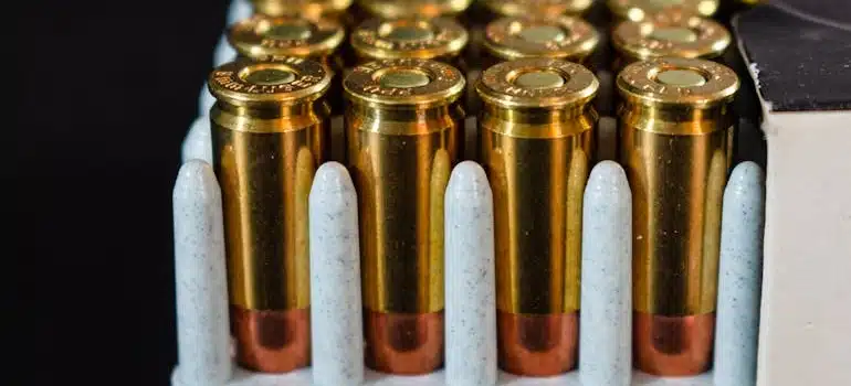Close up of ammunition rounds