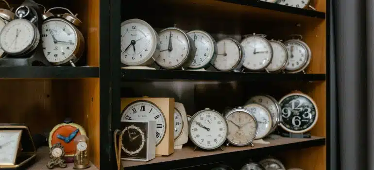 antique clocks - things you may regret decluttering when moving