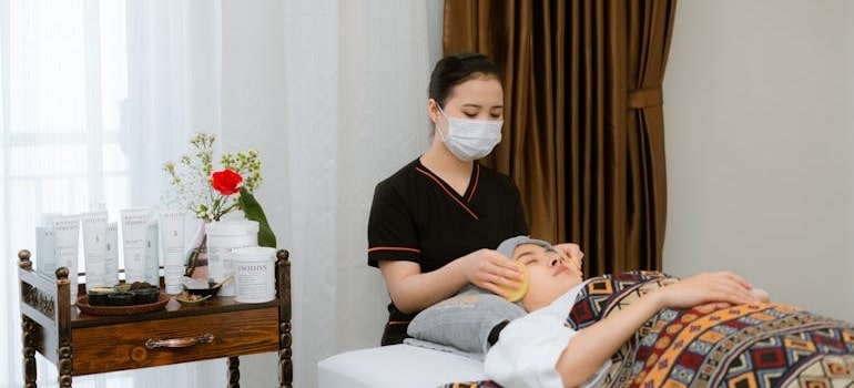 a woman doing a massage