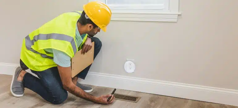 a man checking ventilation