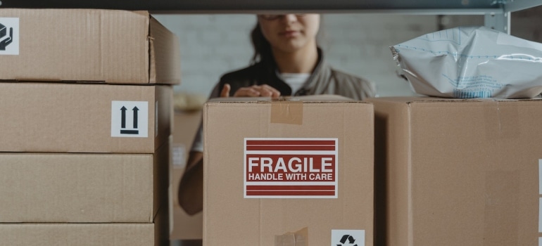 a  box labeled 'fragile'
