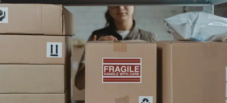 a  box labeled 'fragile'