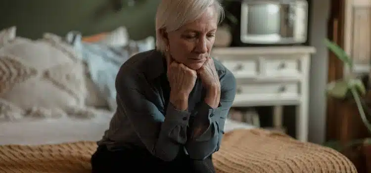 sad elderly person