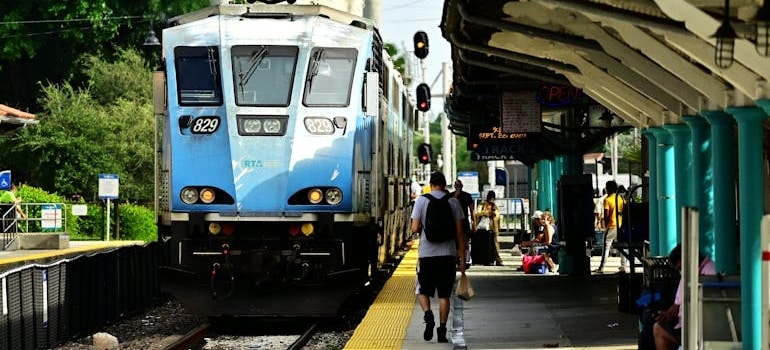 A train station in one of the most walkable neighborhoods in Miami