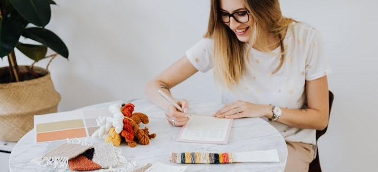 an interior designer making a plan