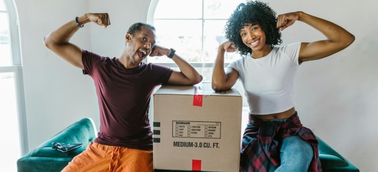 happy people about to move