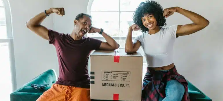 happy people about to move