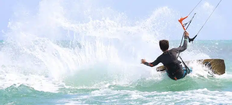 a man wind surfing 
