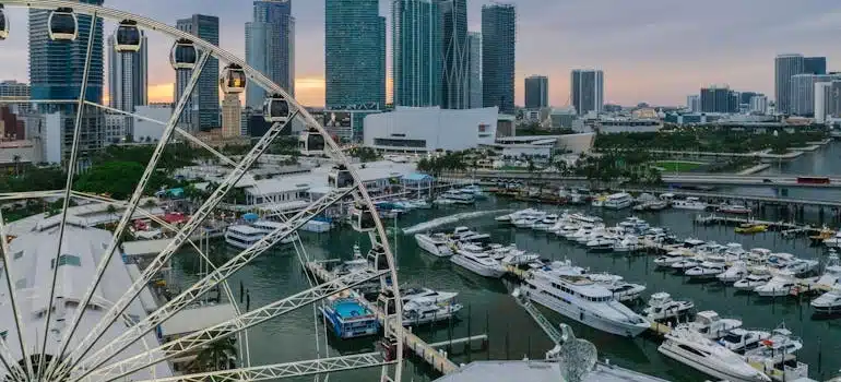 Boats in the Harbor Near High Rise Buildings