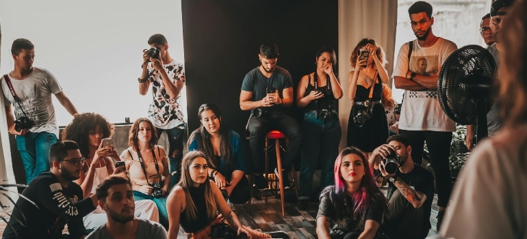 Young people in an event