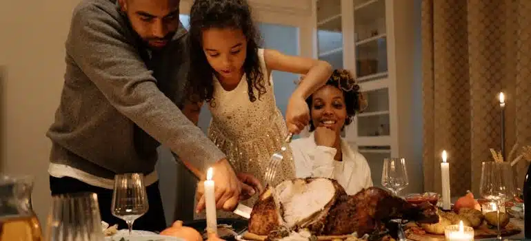 A family dinner as one of the things to do on Thanksgiving weekend in Miami