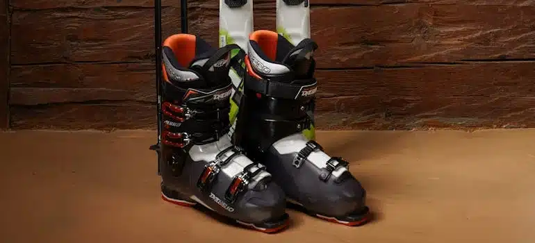A pair of Black Ski boots