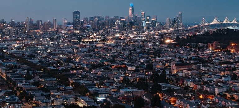 Cityscape of illuminated San Francisco at night