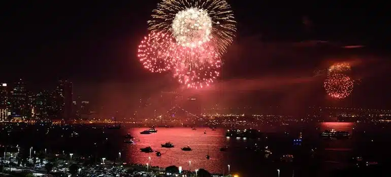 Firework Display Over Miami