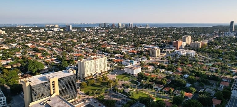 Aerial View of Miami in Sunlight