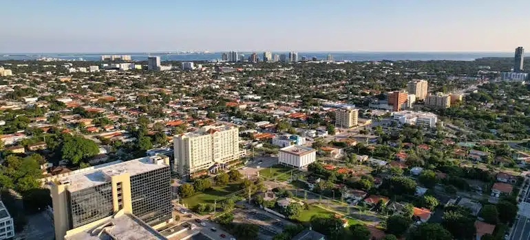 Aerial View of Miami in Sunlight