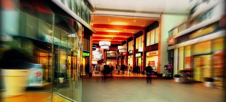 A shopping mall interior