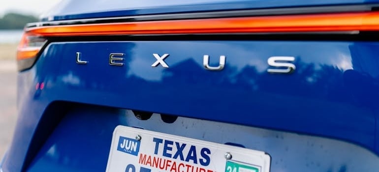Blue Car in Close Up Shot with TX plates