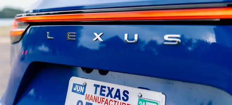 Blue Car in Close Up Shot with TX plates